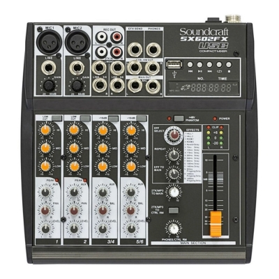Mesa de Som Analógica Soundcraft SX 602 FX - USB